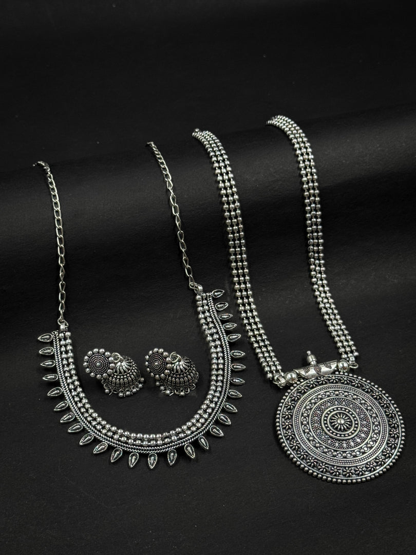 Aarvi Oxidised Jewellery Set Combo