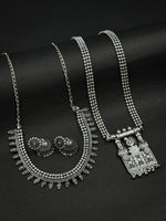 Load image into Gallery viewer, Aarvi Oxidised Jewellery Set Combo