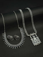 Load image into Gallery viewer, Aarvi Oxidised Jewellery Set Combo