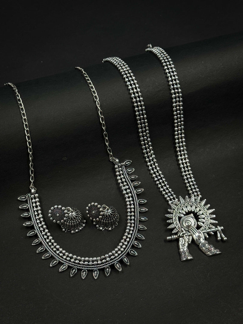 Aarvi Oxidised Jewellery Set Combo