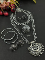 Load image into Gallery viewer, RICHA OXIDISED BRASS JEWELLERY SET COMBO