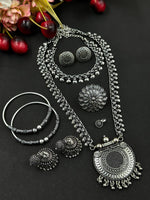 Load image into Gallery viewer, RICHA OXIDISED BRASS JEWELLERY SET COMBO
