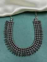 Load image into Gallery viewer, OXIDISED BRASS THREE LINE SHORT NECKLACE