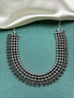 Load image into Gallery viewer, OXIDISED BRASS THREE LINE SHORT NECKLACE