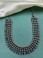 Load image into Gallery viewer, OXIDISED BRASS THREE LINE SHORT NECKLACE