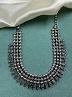 Load image into Gallery viewer, OXIDISED BRASS THREE LINE SHORT NECKLACE