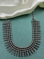 Load image into Gallery viewer, OXIDISED BRASS THREE LINE SHORT NECKLACE