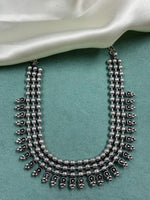 Load image into Gallery viewer, OXIDISED BRASS THREE LINE SHORT NECKLACE