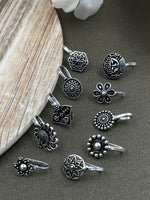 Load image into Gallery viewer, ZOYA OXIDISED CLIP ON NOSEPIN COMBO OF 10