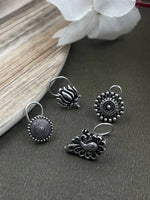 Load image into Gallery viewer, MEERA OXIDISED PIERCING NOSEPIN COMBO OF 4