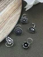 Load image into Gallery viewer, PREKSHA OXIDISED PIERCING NOSEPIN COMBO OF 5