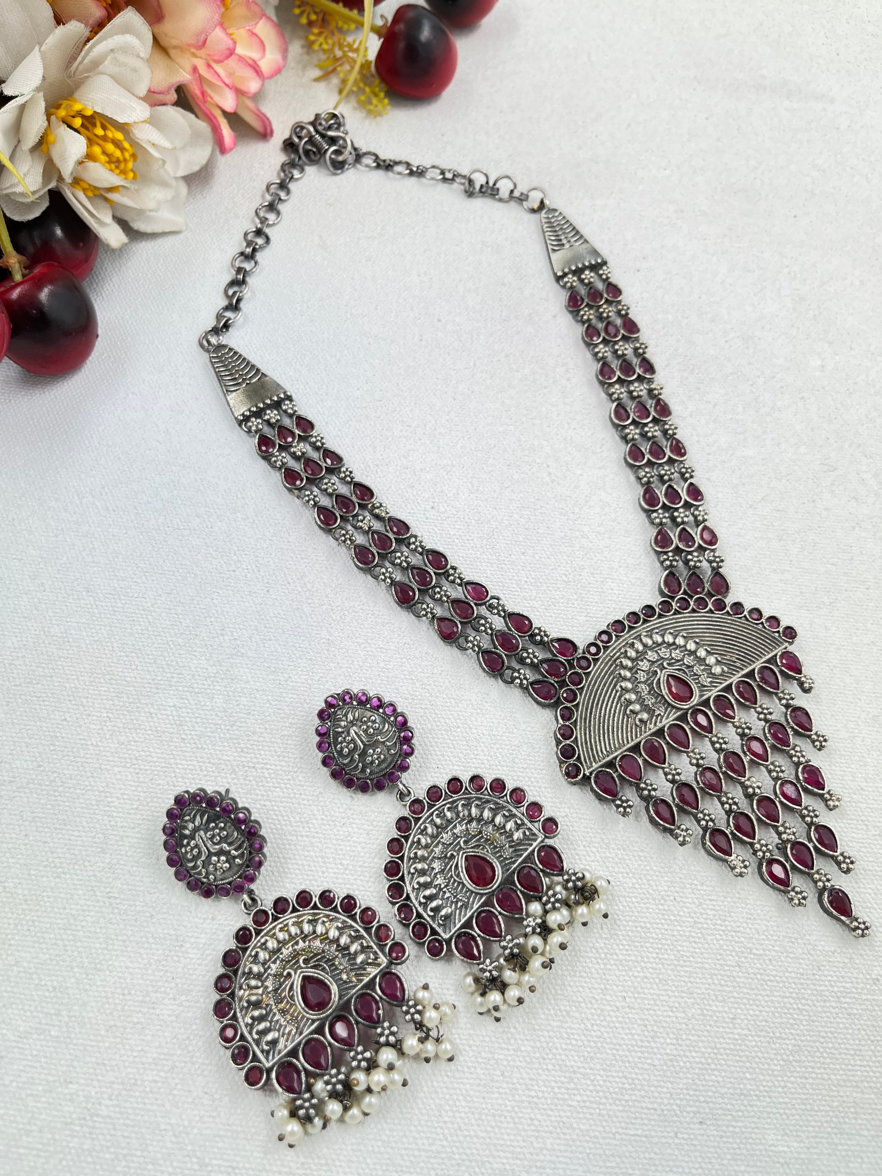 DESIGNER STONE LONG JEWELRY SET