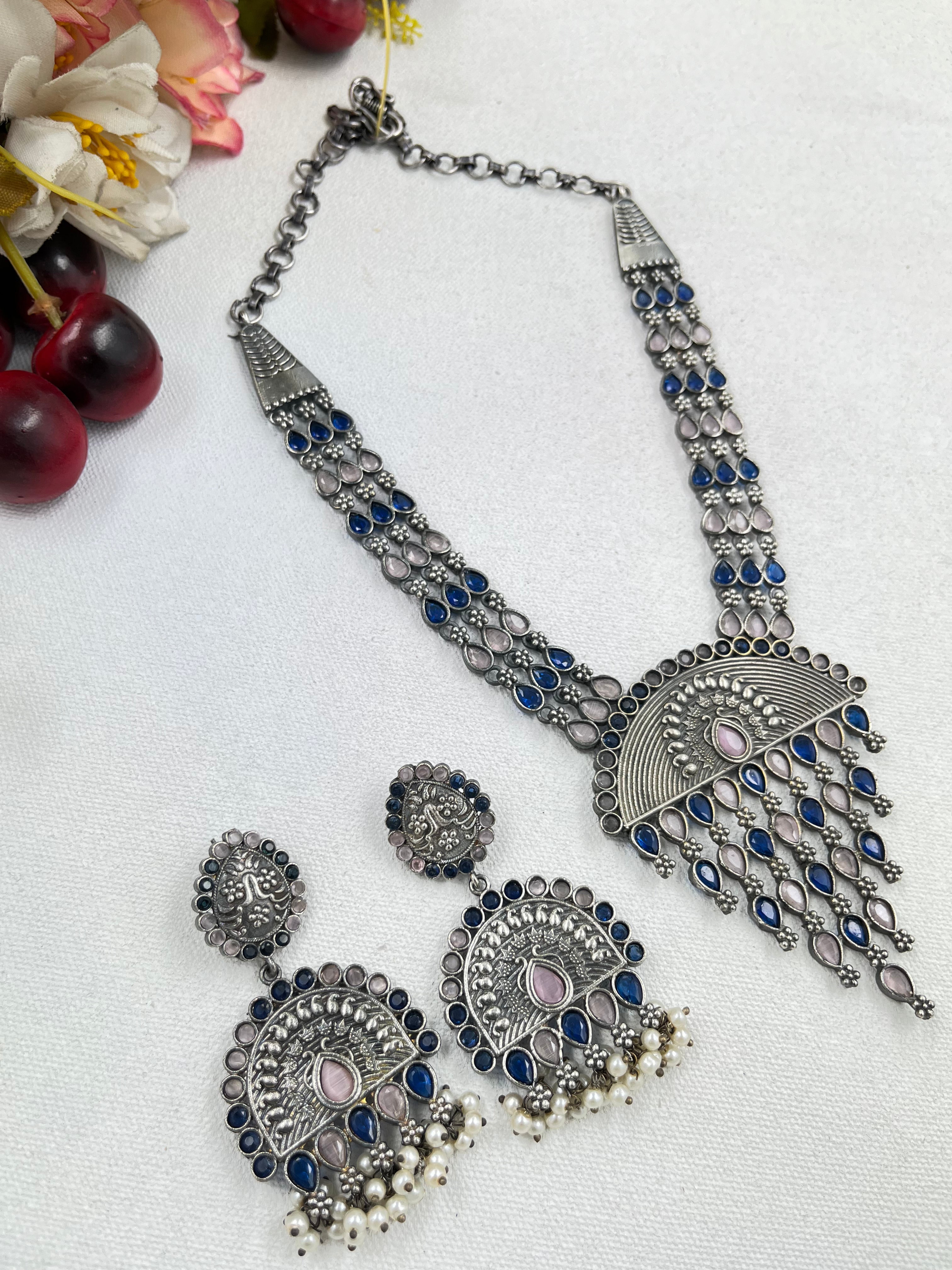 DESIGNER STONE LONG JEWELRY SET