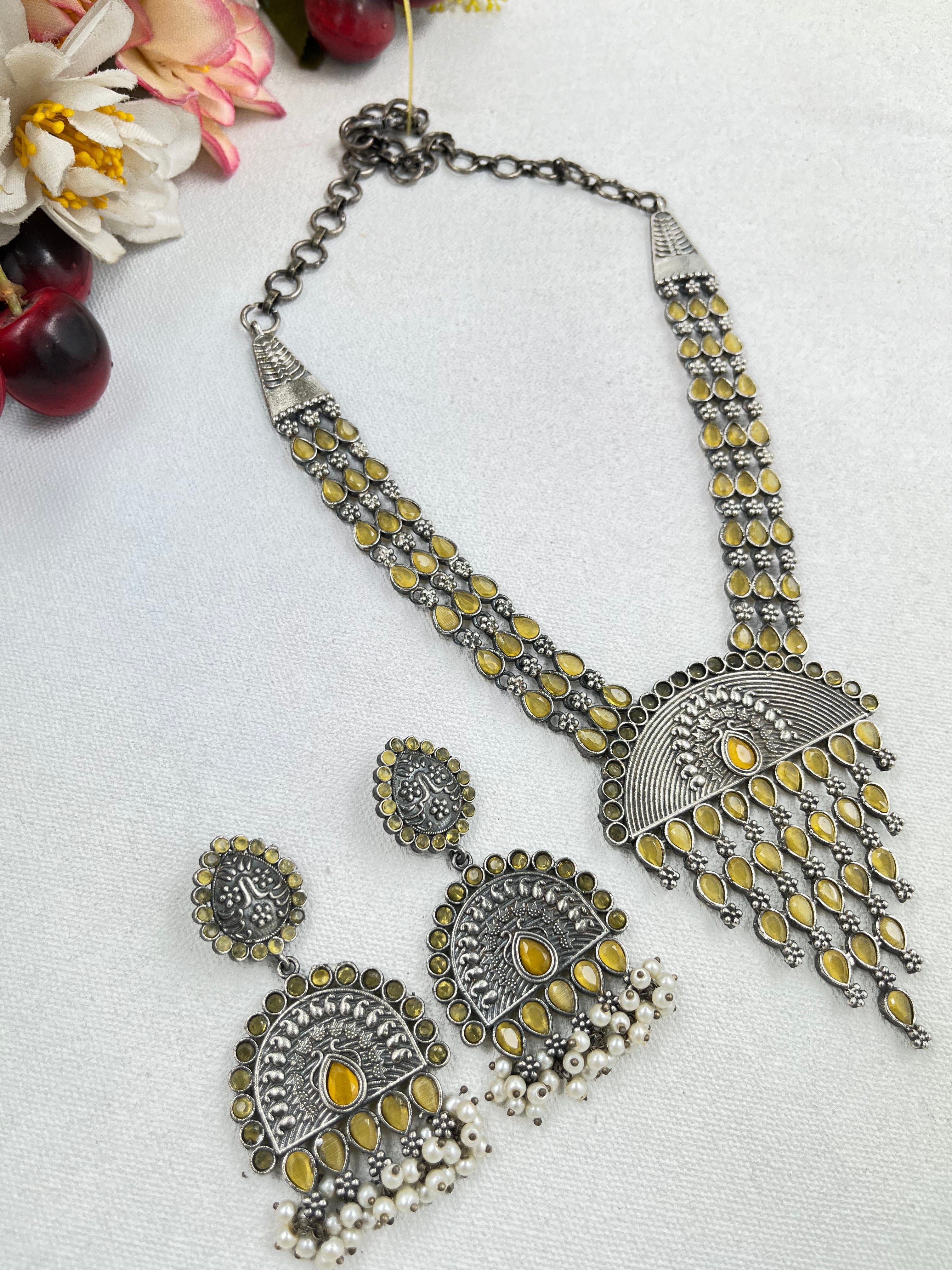 DESIGNER STONE LONG JEWELRY SET