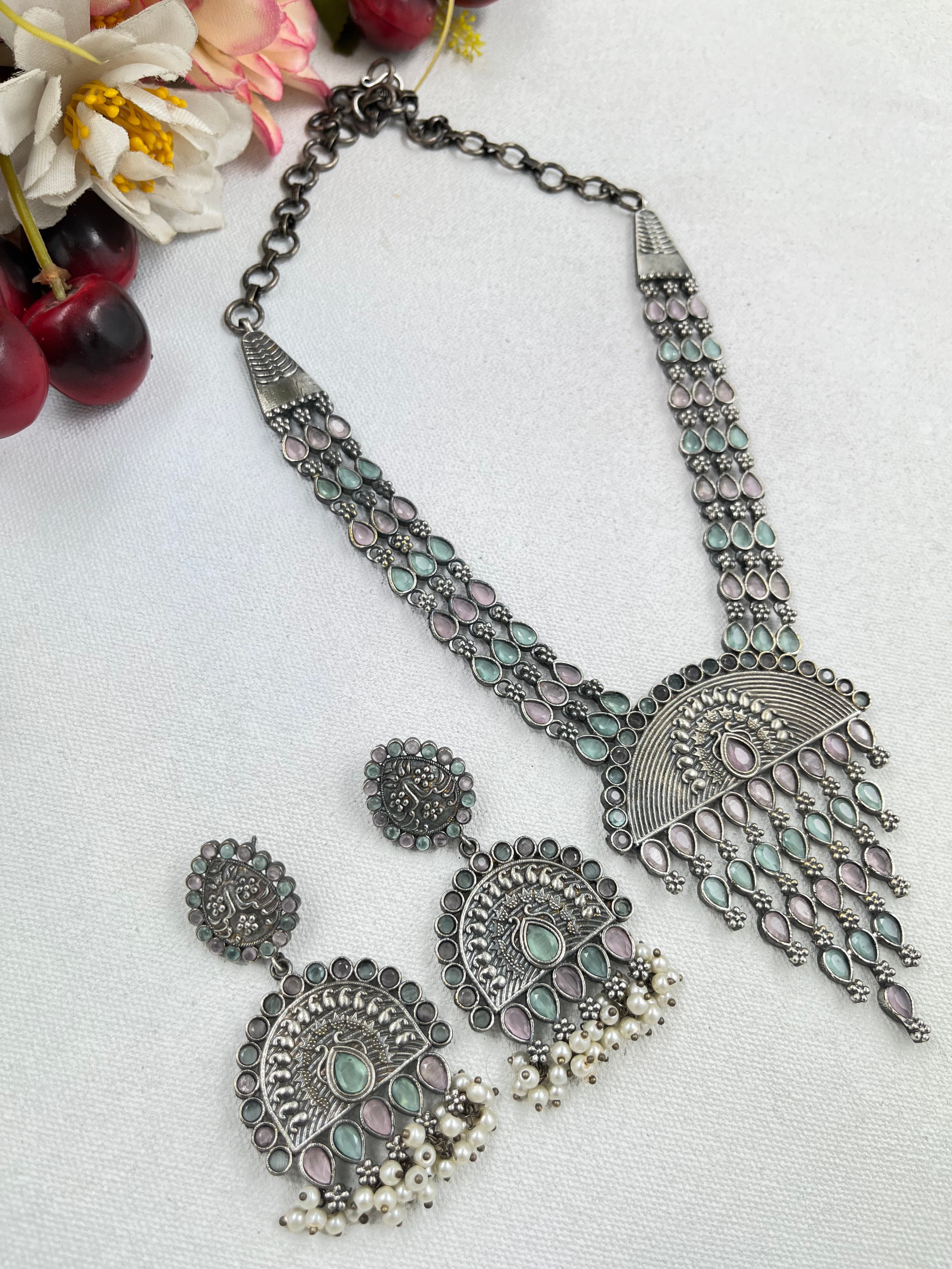 DESIGNER STONE LONG JEWELRY SET