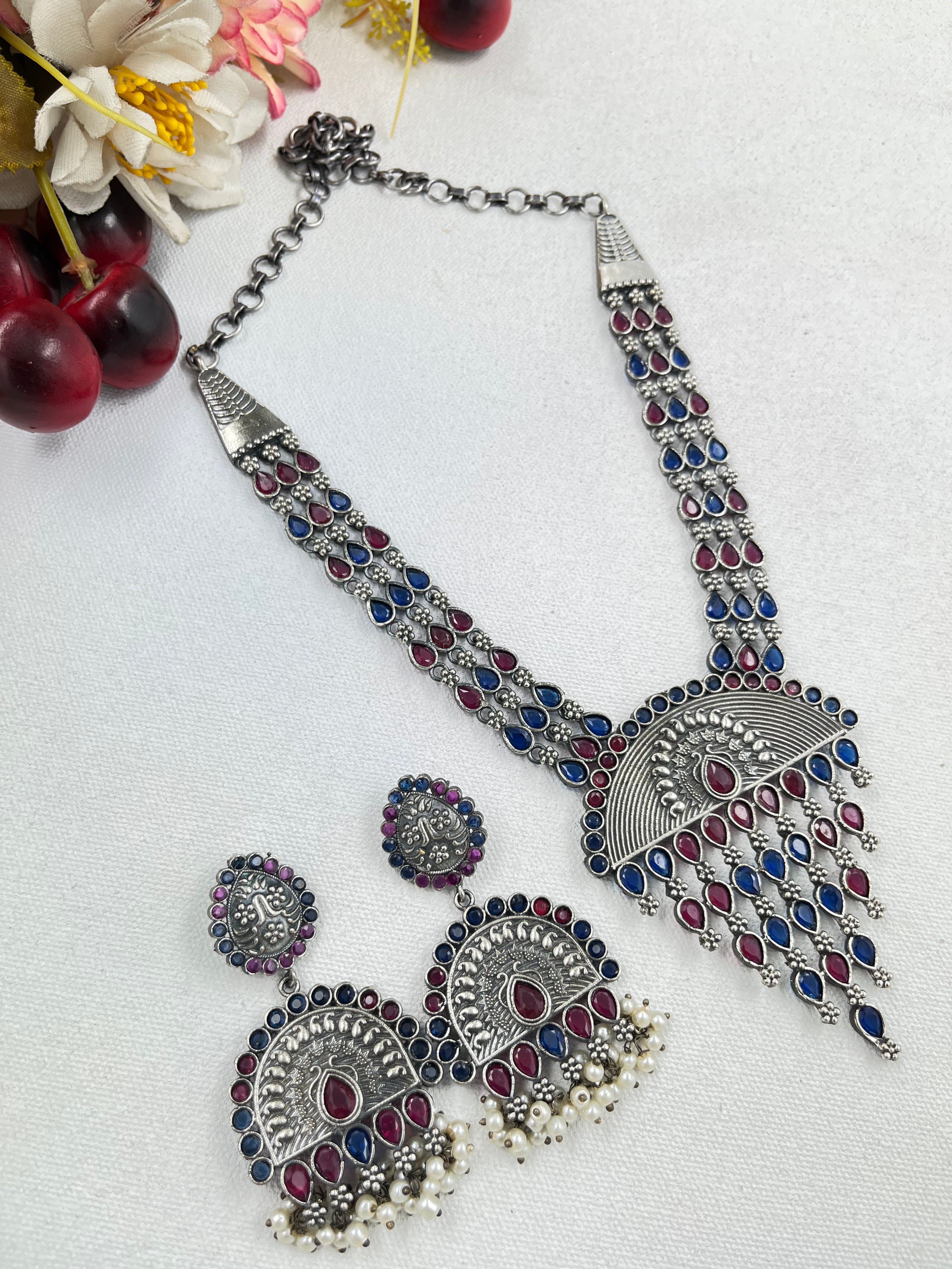 DESIGNER STONE LONG JEWELRY SET