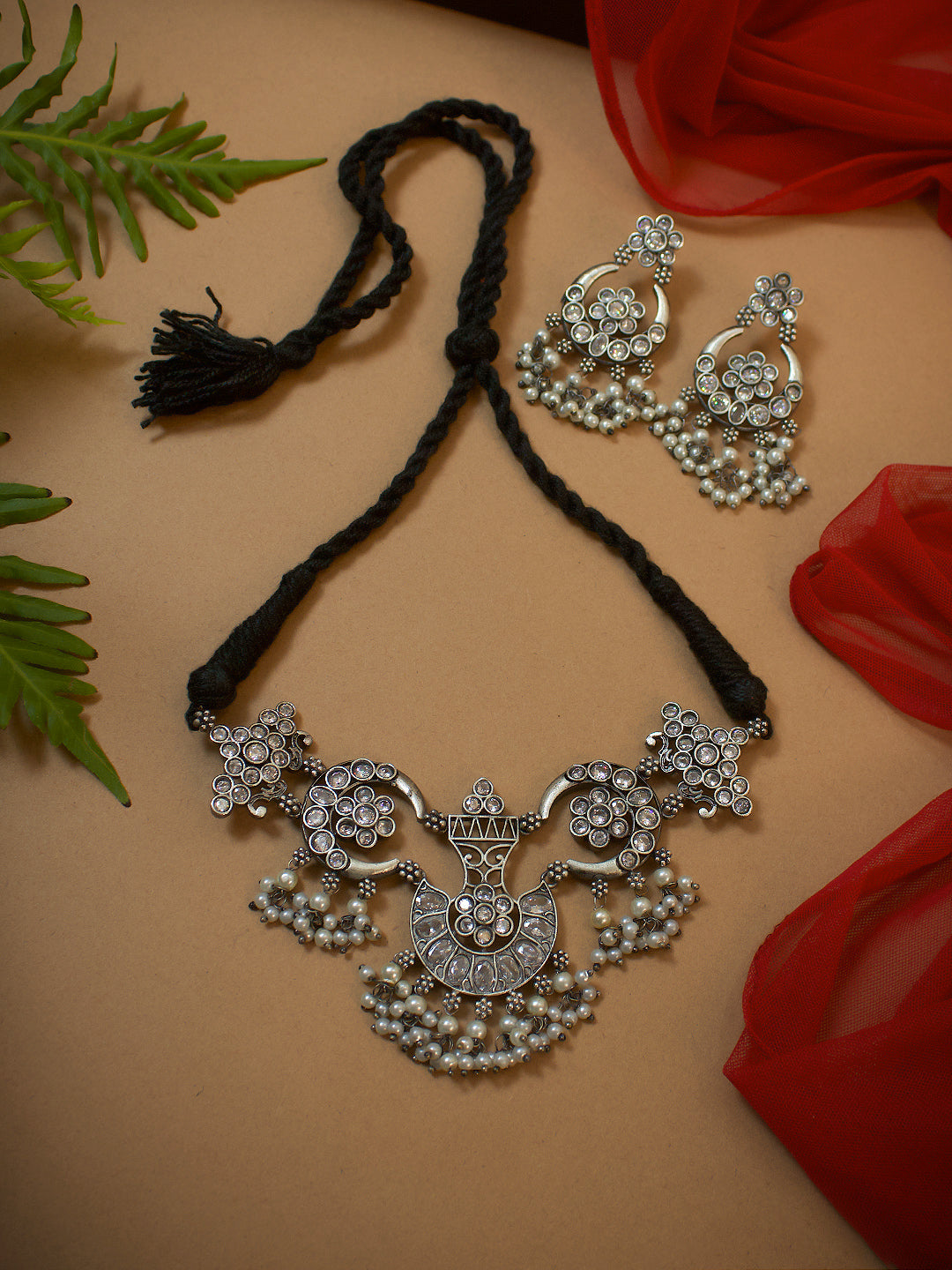 SHIVANYA MONALISA STONE DESIGNER SHORT NECKLACE SET