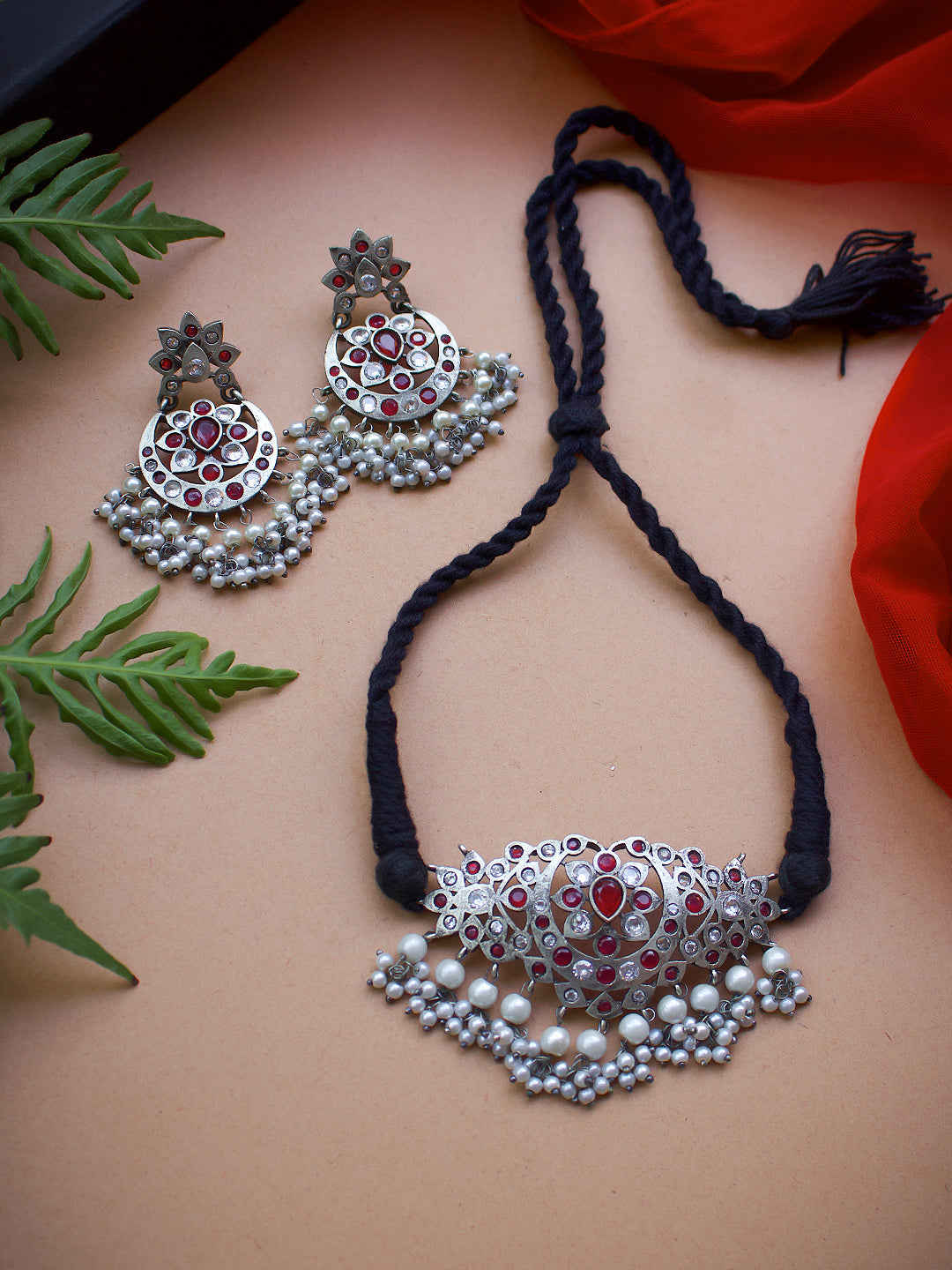 MAHIYA MONALISA STONE BEAUTIFUL DESIGN NECKLACE SET