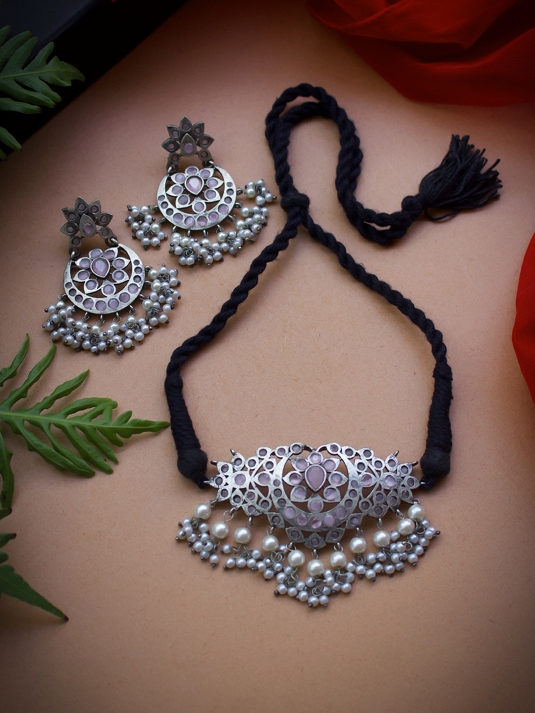 MAHIYA MONALISA STONE BEAUTIFUL DESIGN NECKLACE SET