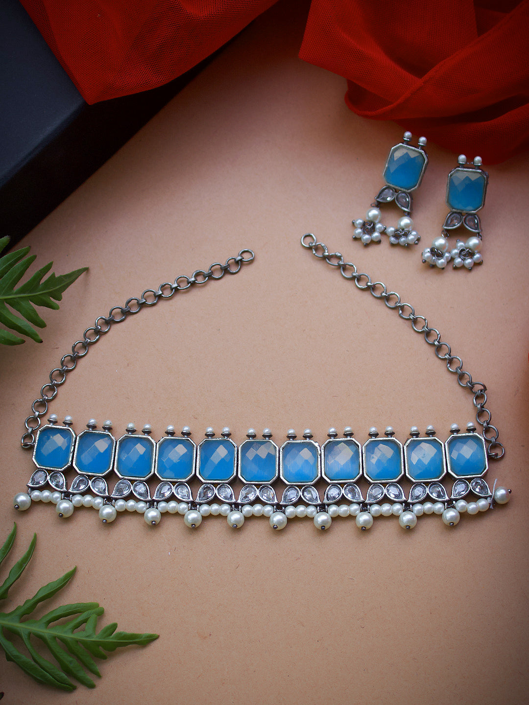 SHIVYA BEAUTIFUL MONALISA STONE NECKLACE SET