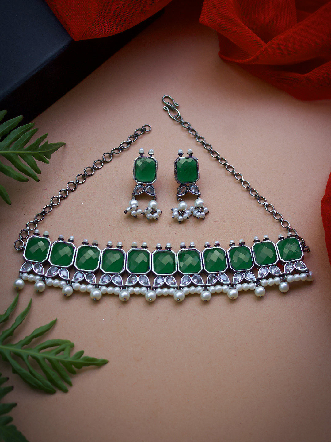 SHIVYA BEAUTIFUL MONALISA STONE NECKLACE SET