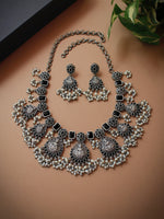 Load image into Gallery viewer, OLIVIA SILVER LOOKALIKE STONE NECKLACE SET