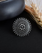 Load image into Gallery viewer, PRINCESS DESIGNER OXIDISED SILVER RING