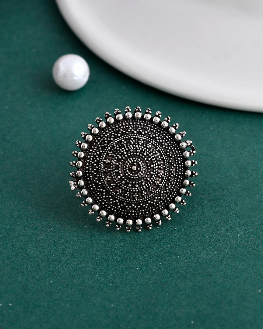 ALIZA DESIGNER OXIDISED SILVER RING