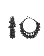 Load image into Gallery viewer, BLACK GHUNGHROO HOOPS