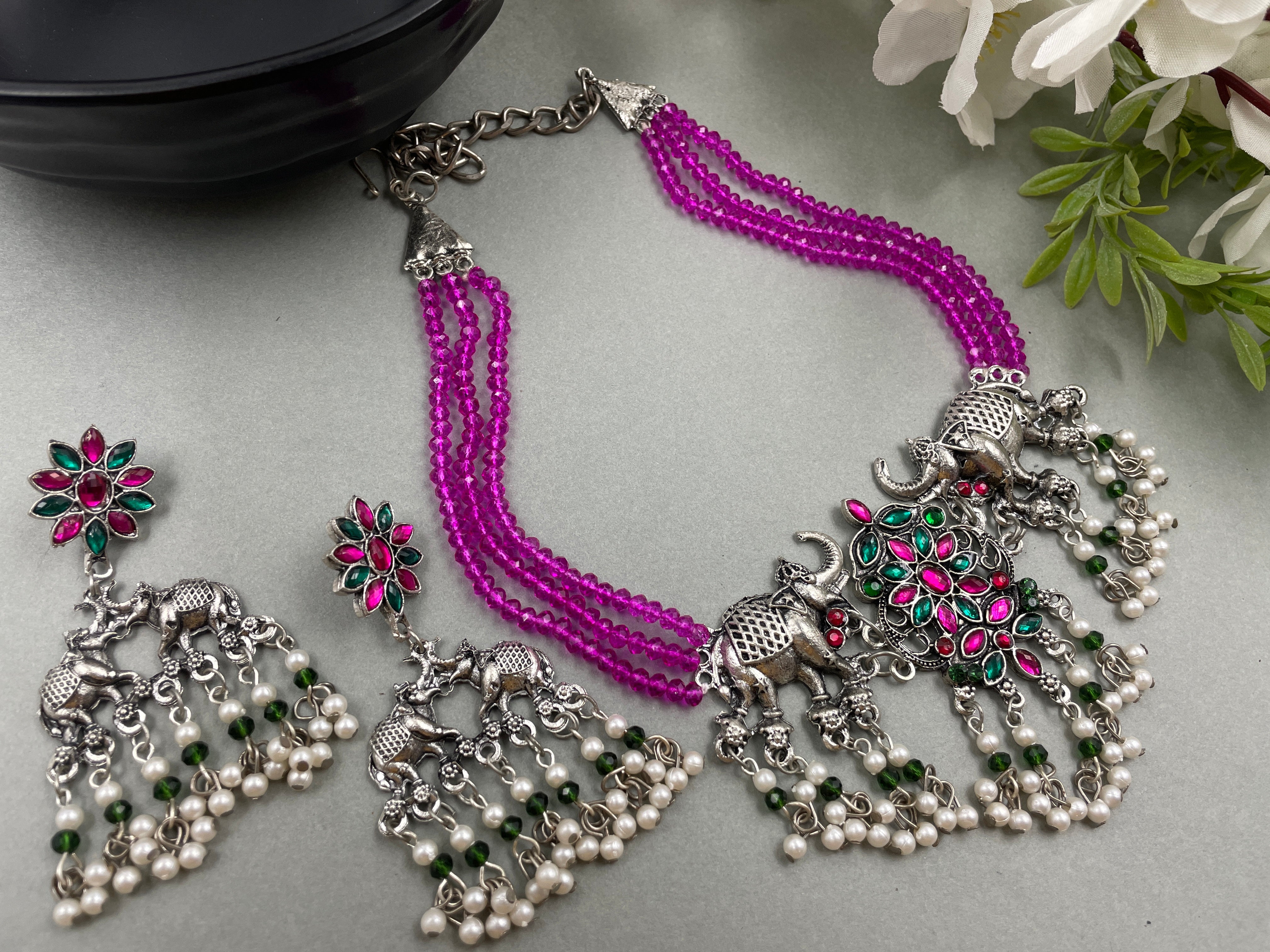 MAYA SILVER NECKLACE & EARRINGS 60% Off