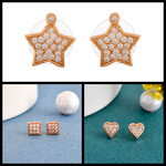Load image into Gallery viewer, RIYA ROSE GOLD STONE EARRINGS COMBO