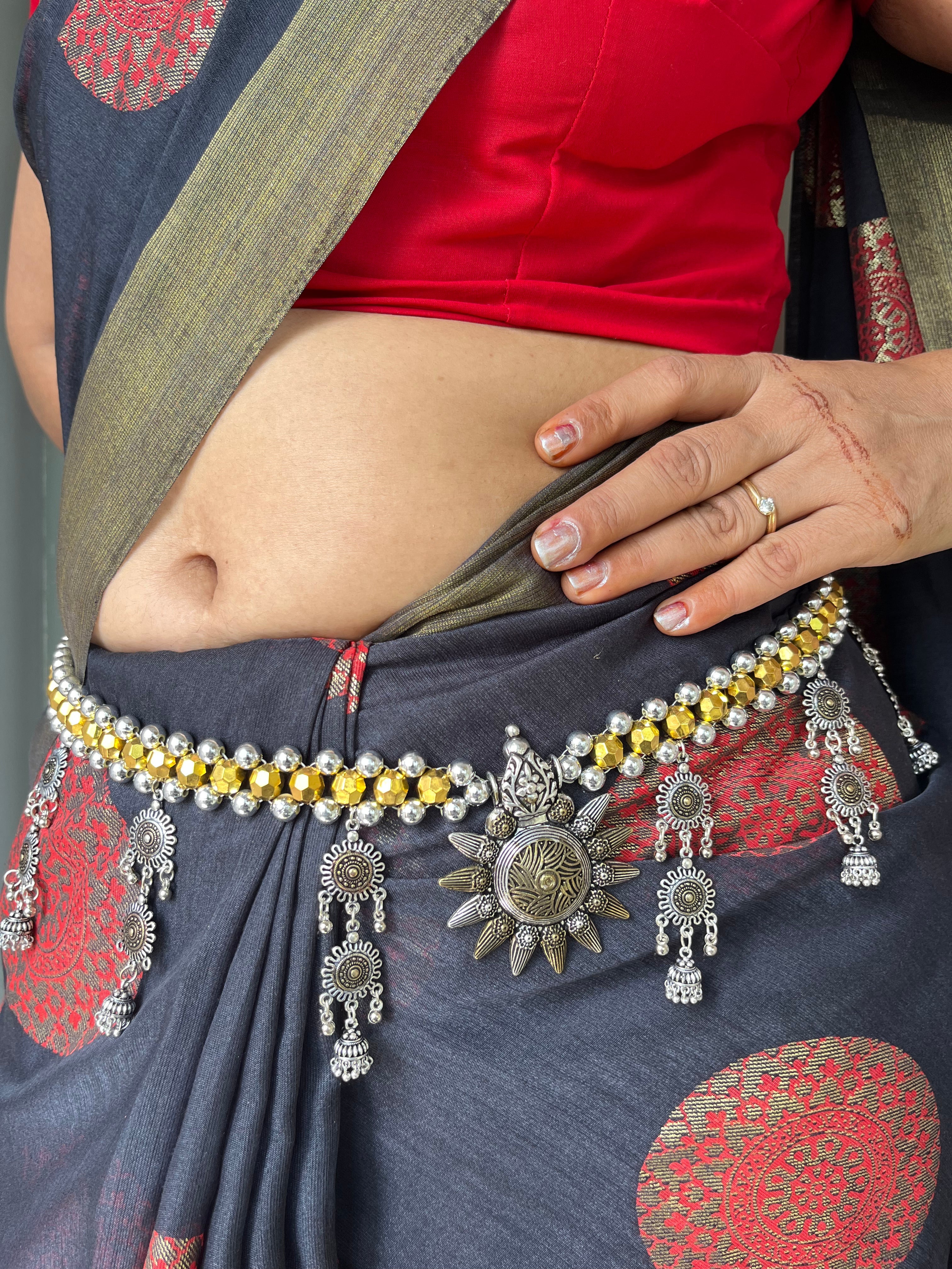 OXIDISED SUN PENDANT WAISTBELT