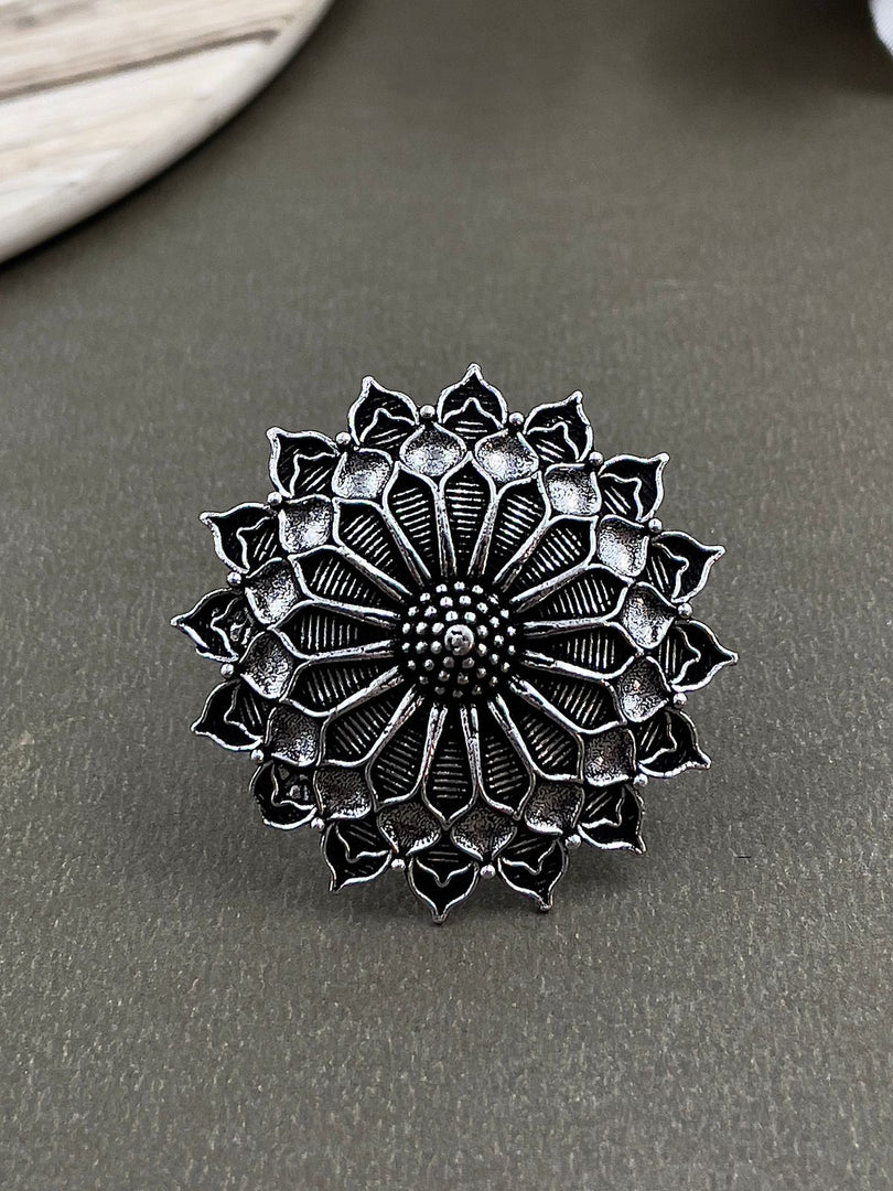 GARIMA DESIGNER OXIDISED SILVER RING