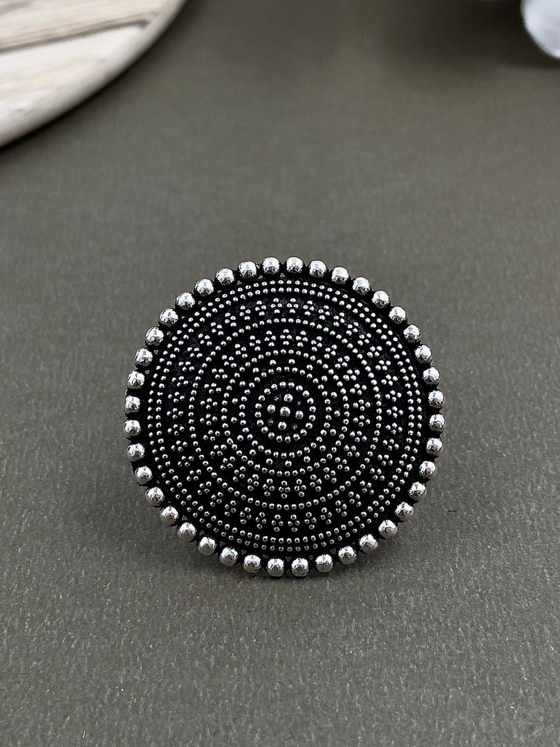 SIDDHI DESIGNER OXIDISED SILVER  RING