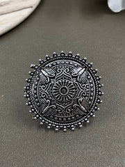 KASHVI DESIGNER OXIDISED SILVER  RING