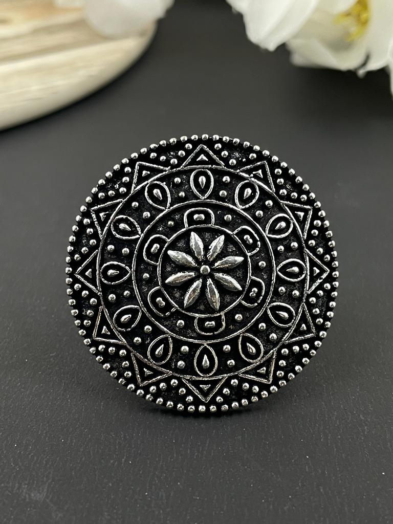 BHAKTI DESIGNER OXIDISED BRASS RING