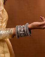 Load image into Gallery viewer, DOLI SILVER LOOKALIKE BANGLE STACK