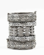 Load image into Gallery viewer, Meher Silver Lookalike Bangle Stack
