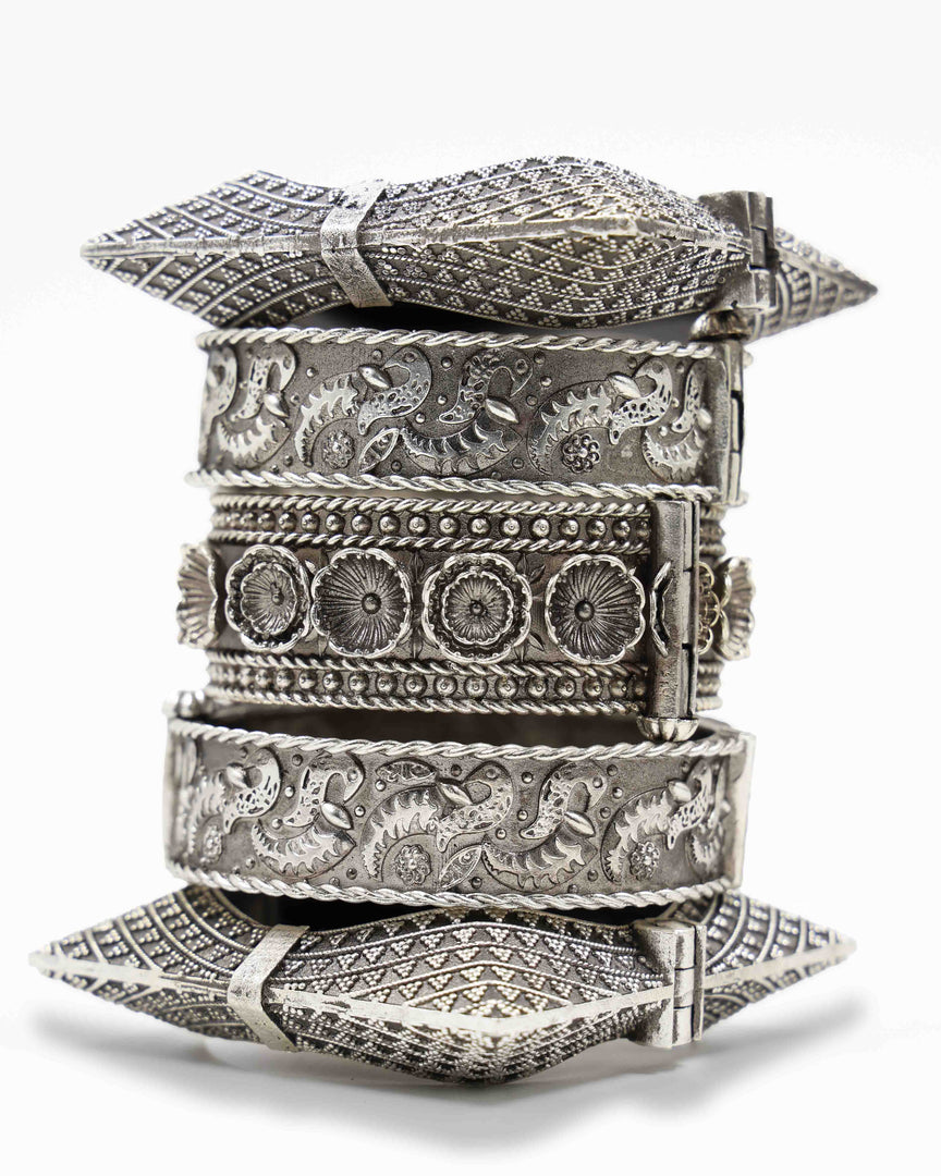 Ragini Silver Lookalike Bangle Stack