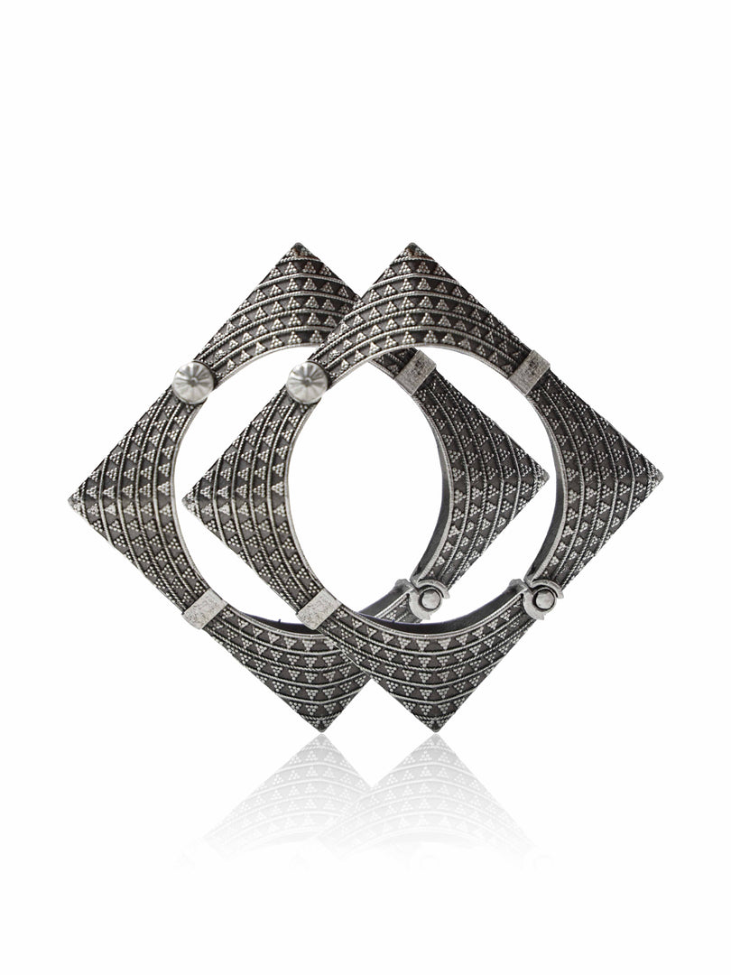 Ragini Silver Lookalike Bangle Stack