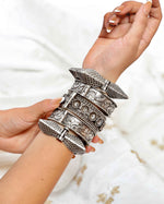 Load image into Gallery viewer, Ragini Silver Lookalike Bangle Stack