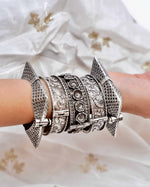 Load image into Gallery viewer, Ragini Silver Lookalike Bangle Stack