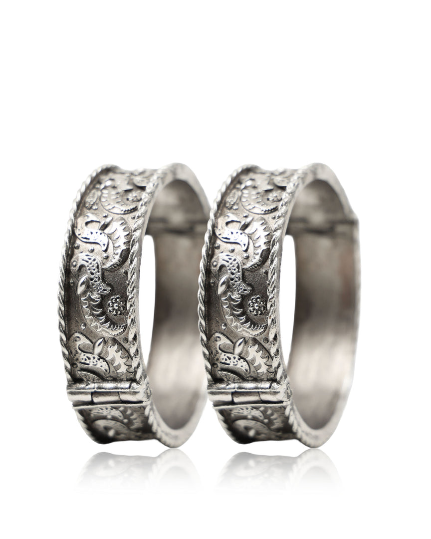 Ragini Silver Lookalike Bangle Stack