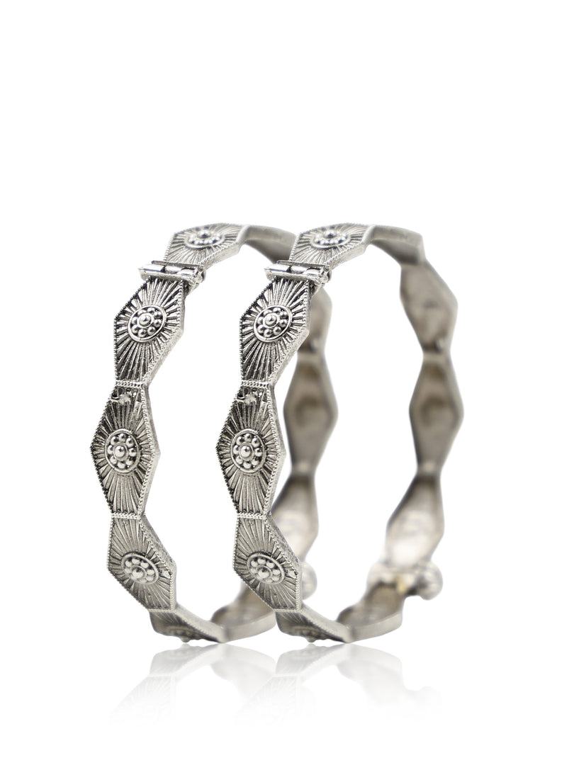 Vanshika Silver Lookalike Bangle Stack
