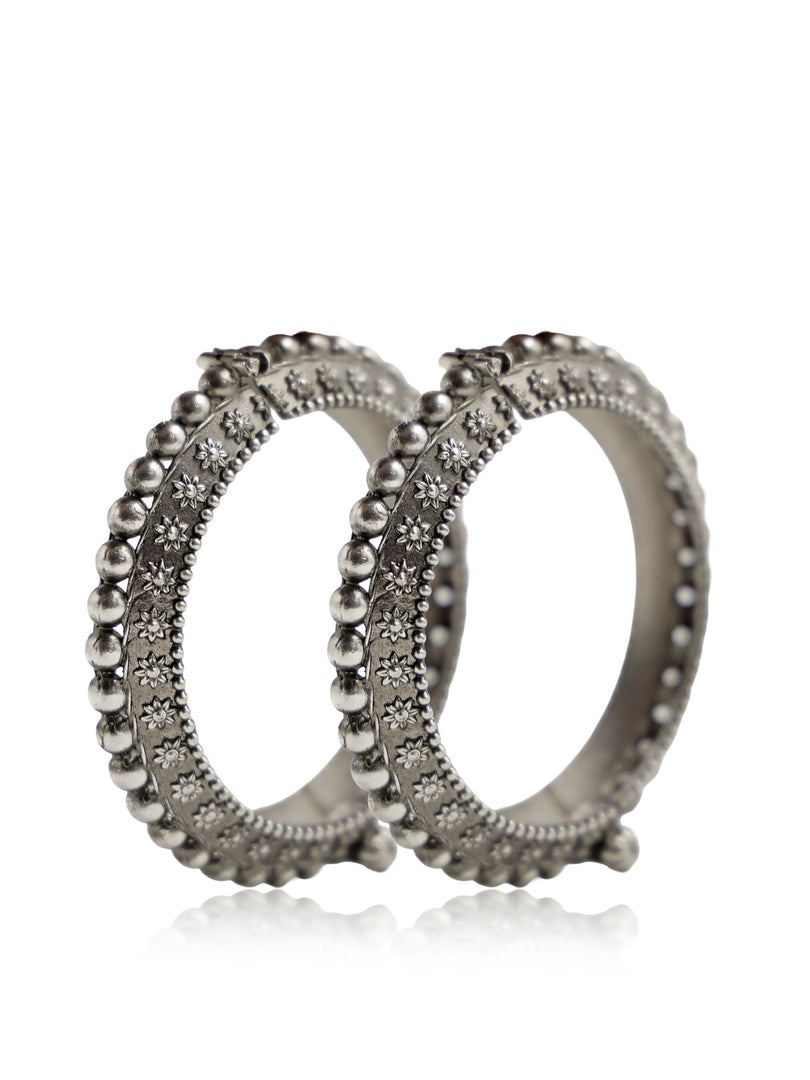 Vanshika Silver Lookalike Bangle Stack