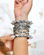 Load image into Gallery viewer, Lavanya Silver Lookalike Bangle Stack