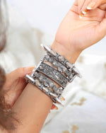 Load image into Gallery viewer, Lavanya Silver Lookalike Bangle Stack