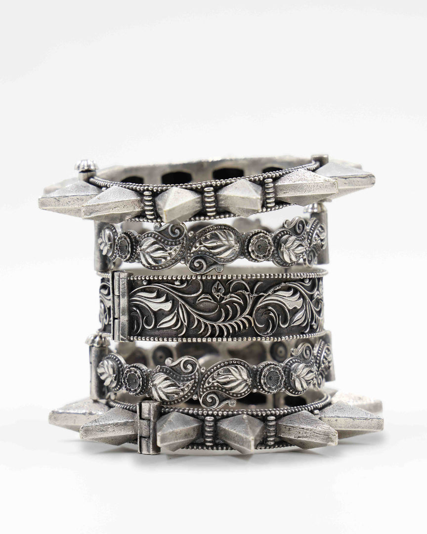 Lavanya Silver Lookalike Bangle Stack