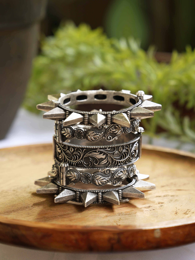 Lavanya Silver Lookalike Bangle Stack