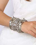 Load image into Gallery viewer, Mayuri Silver Lookalike Bangle Stack